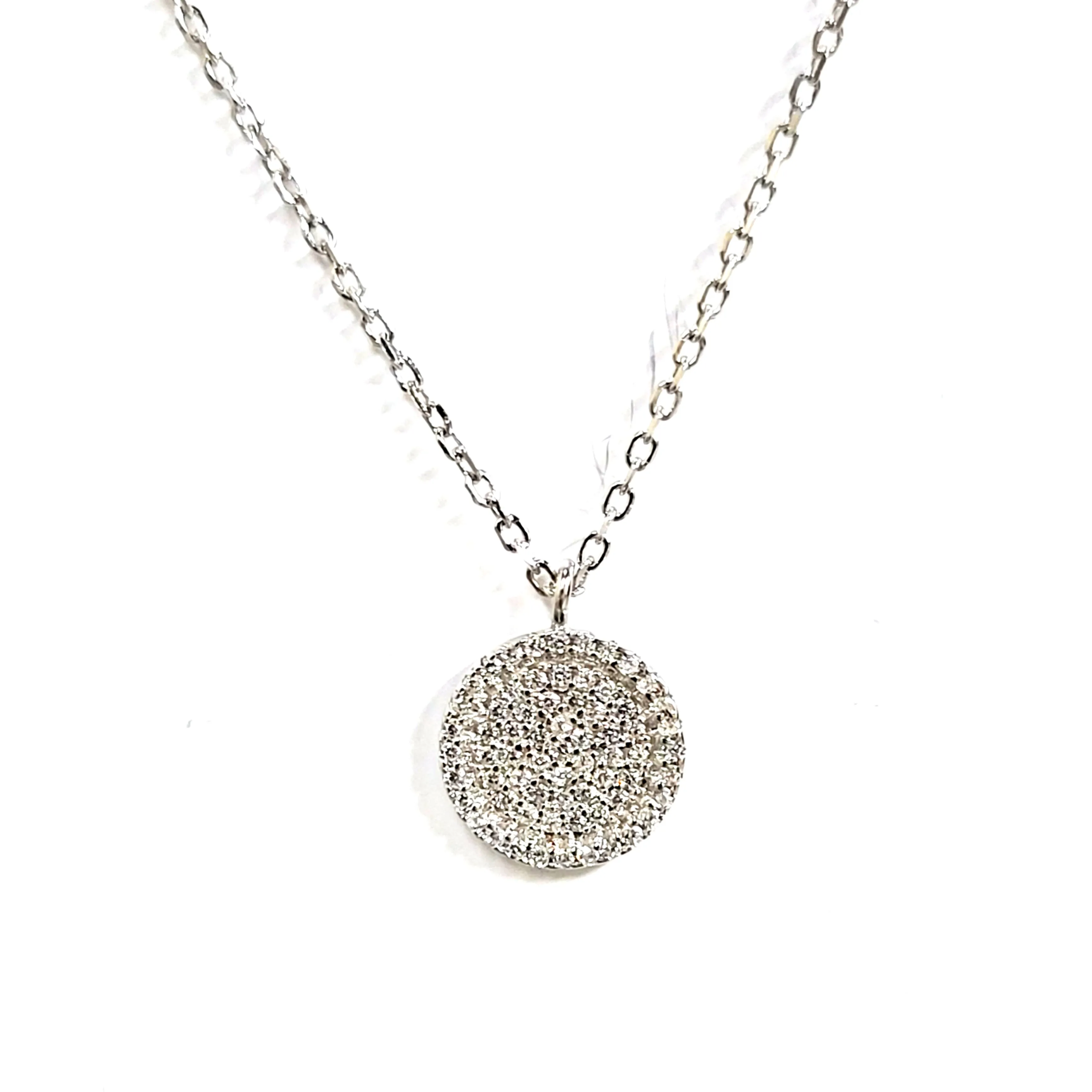 10mm Micropave Disc Necklace