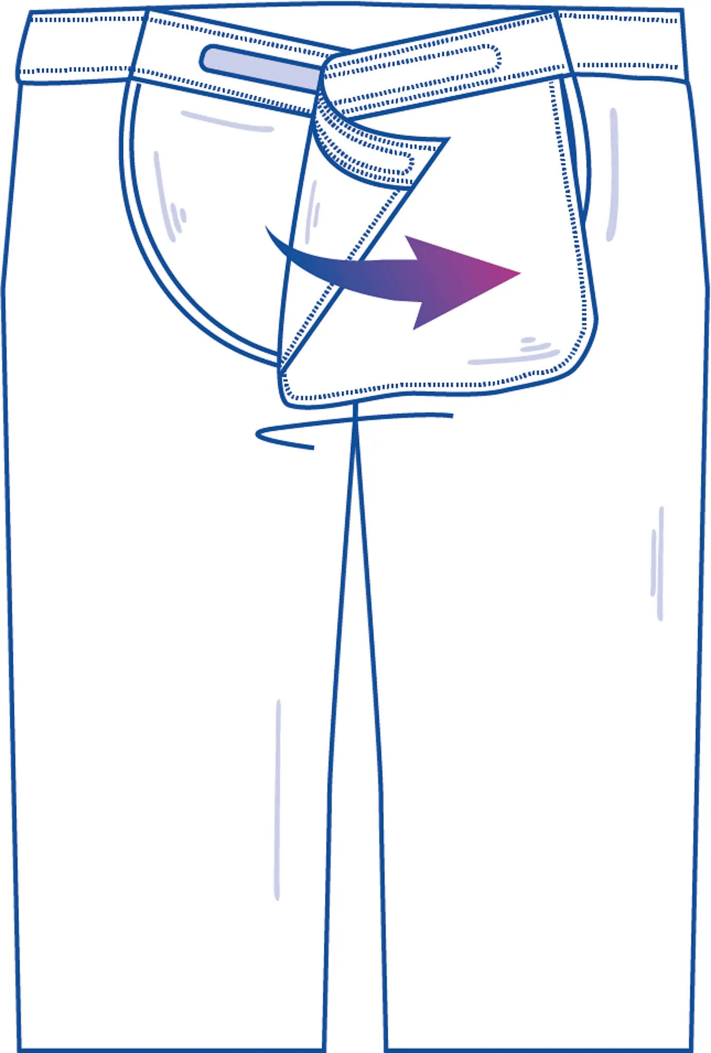 Adaptive Jeans for Men With Back-Panel