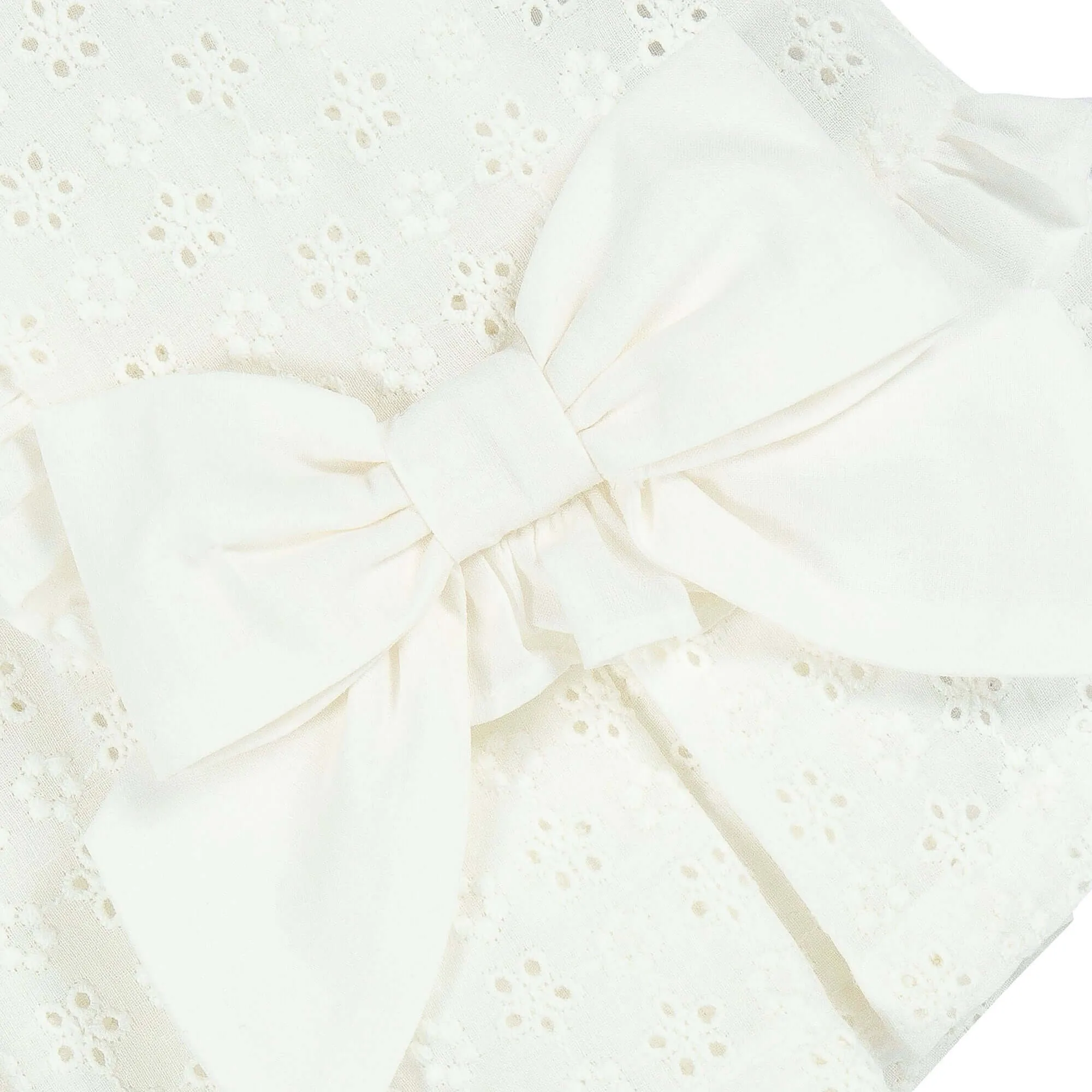 Baby Girls Cream Bow Romper