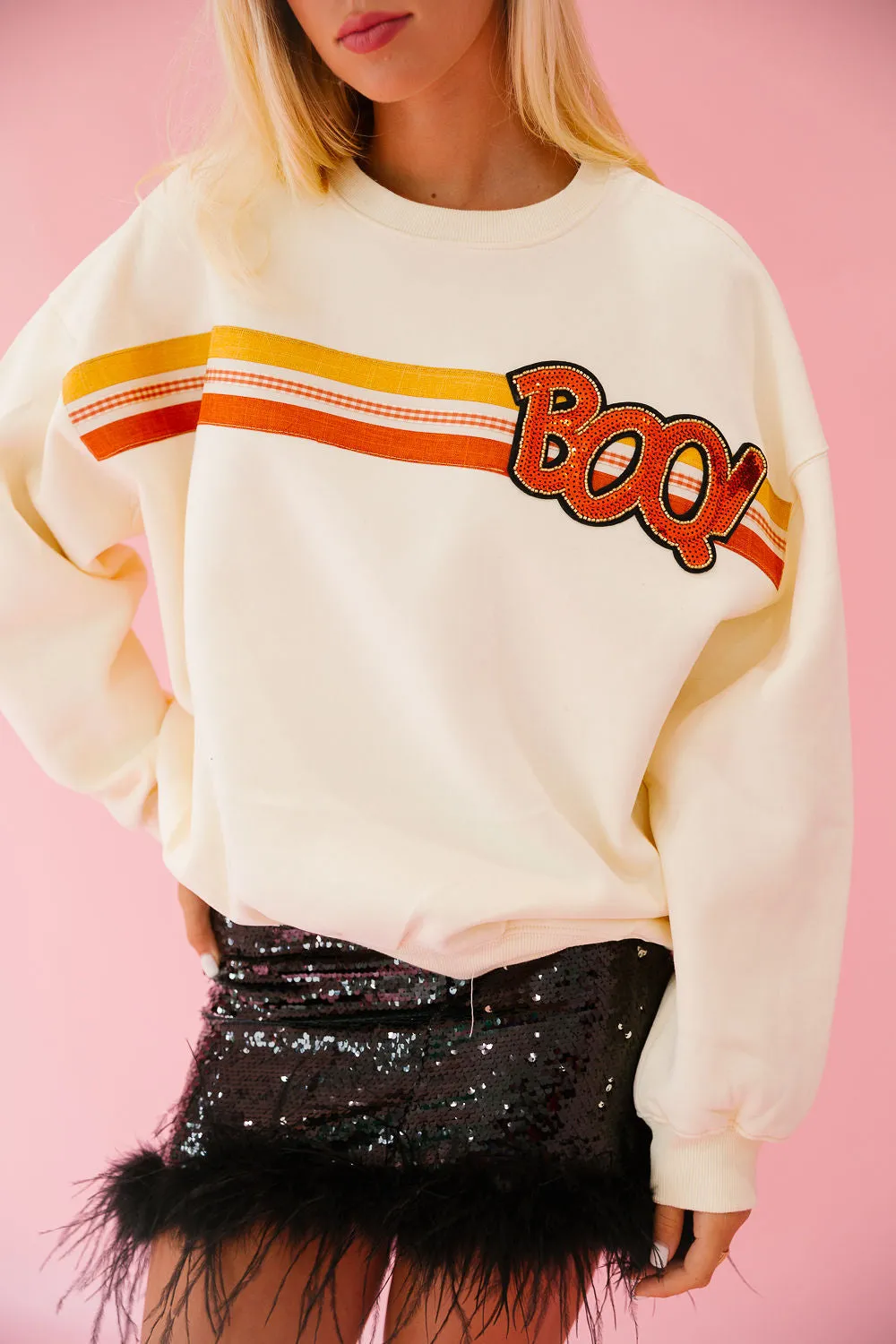 BOO! CREAM PULLOVER