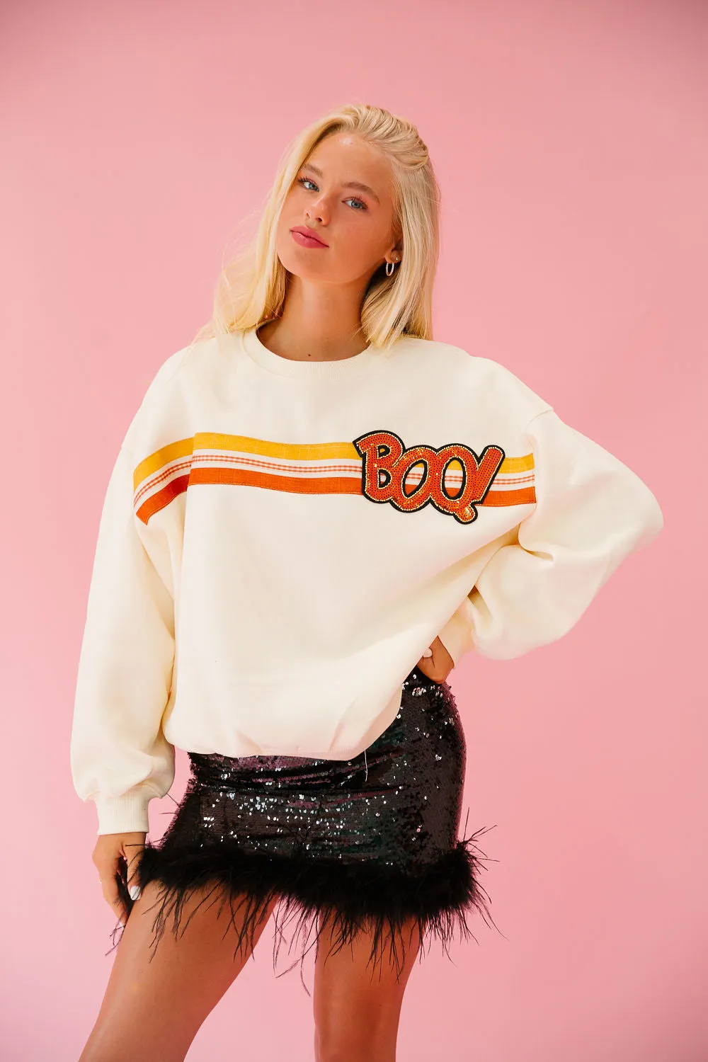 BOO! CREAM PULLOVER