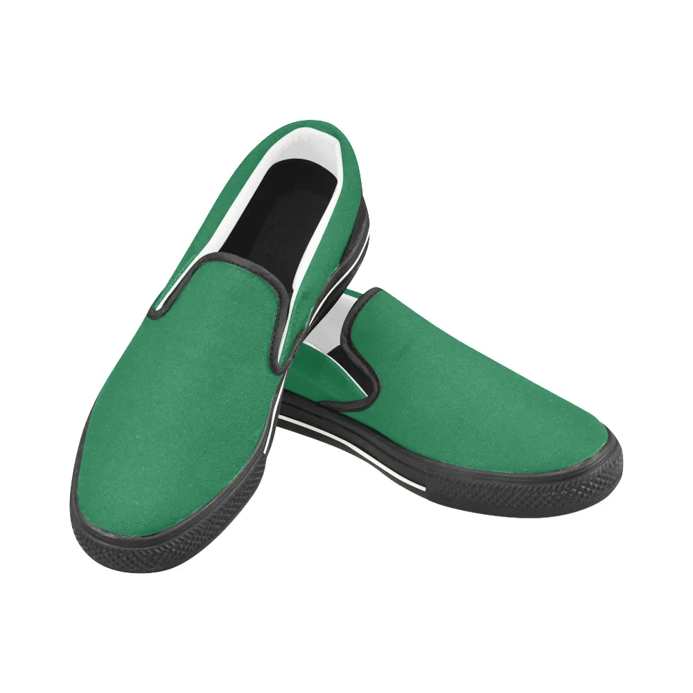 Buy Women Big Size Parrot Green Solids Print Canvas Slip-on Shoes at TFS