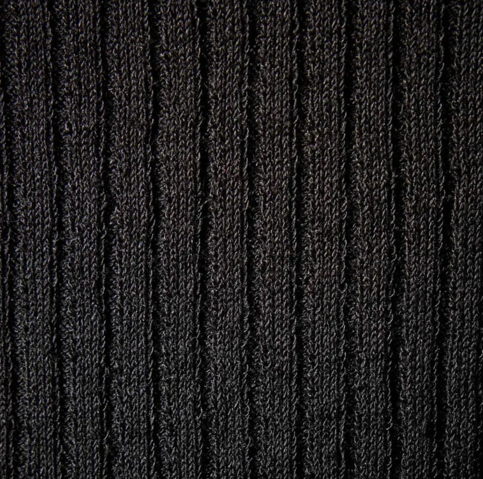Carmel Black Ribbed Dress - S