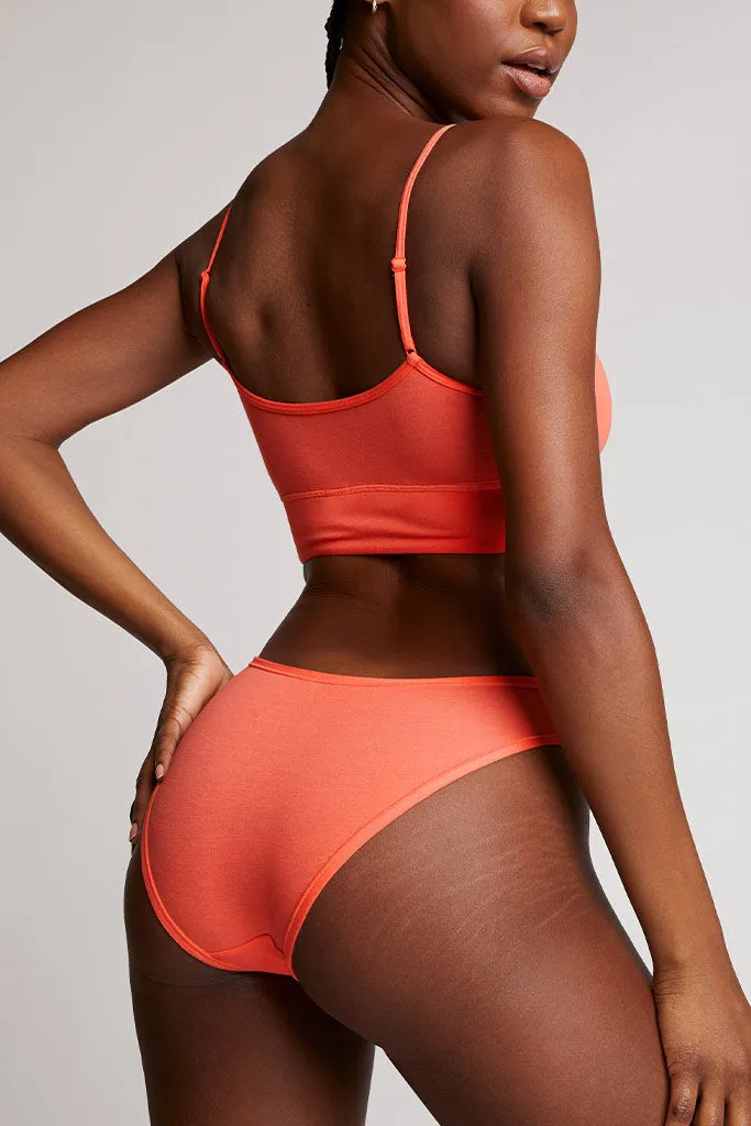 Cotton Bralette in Coral