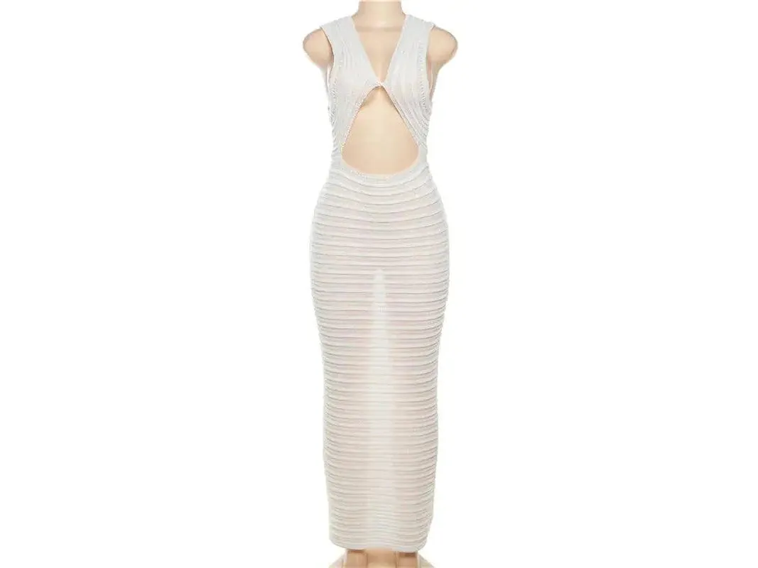 Crochet Knit Maxi Dress^