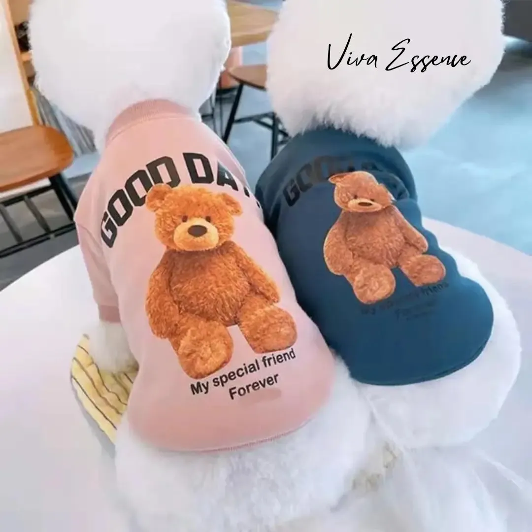 Cute Bear Pattern Dog Winter Warm Pullover