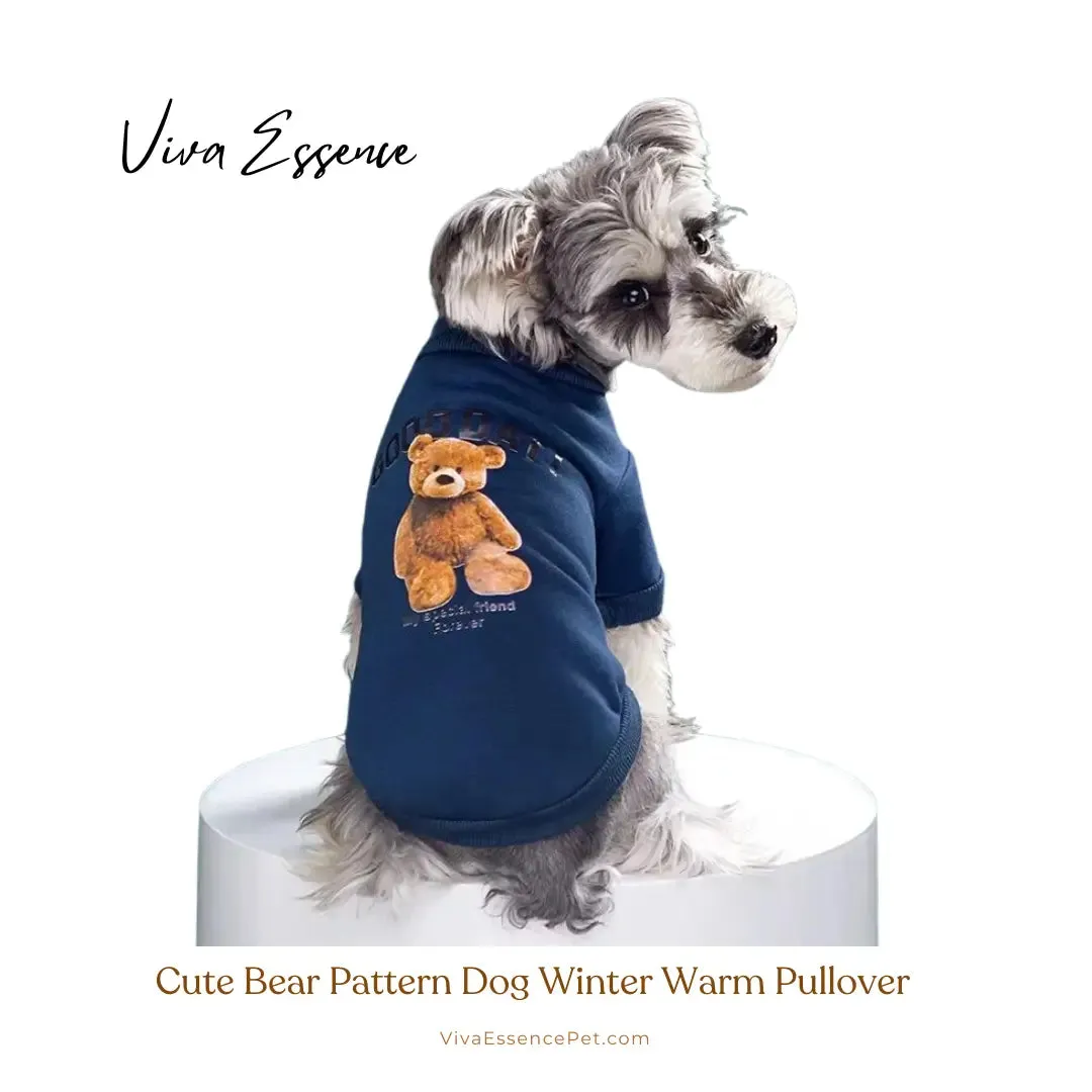 Cute Bear Pattern Dog Winter Warm Pullover