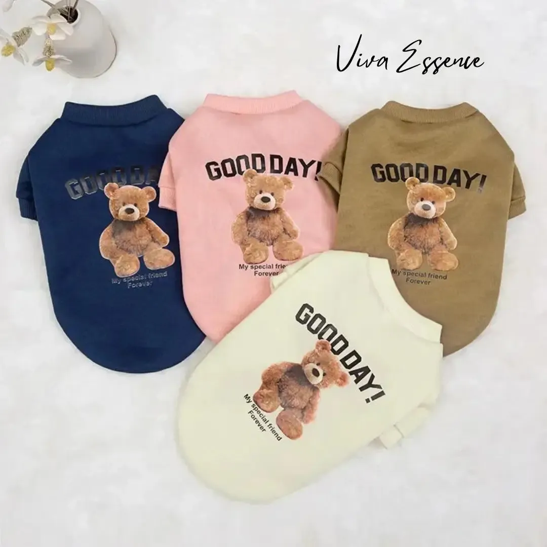 Cute Bear Pattern Dog Winter Warm Pullover