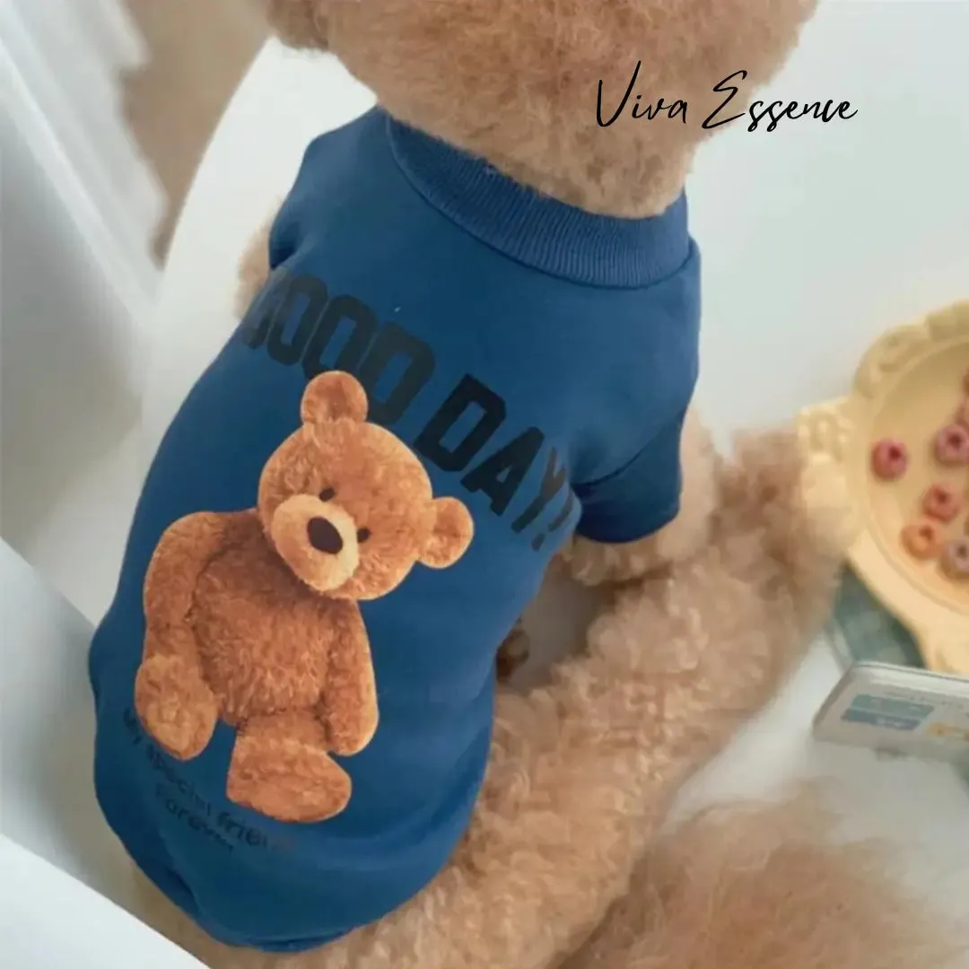 Cute Bear Pattern Dog Winter Warm Pullover