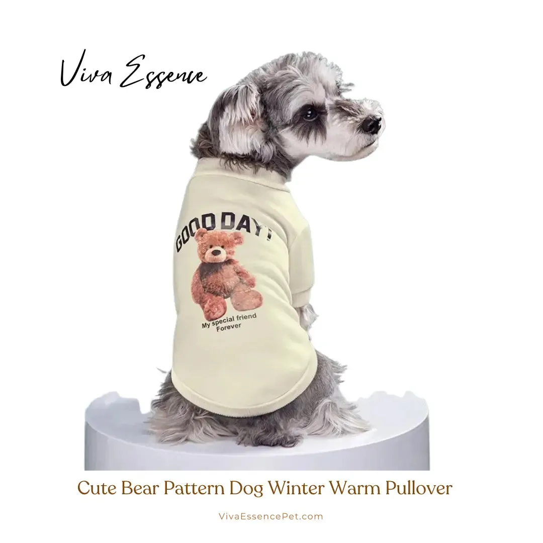 Cute Bear Pattern Dog Winter Warm Pullover