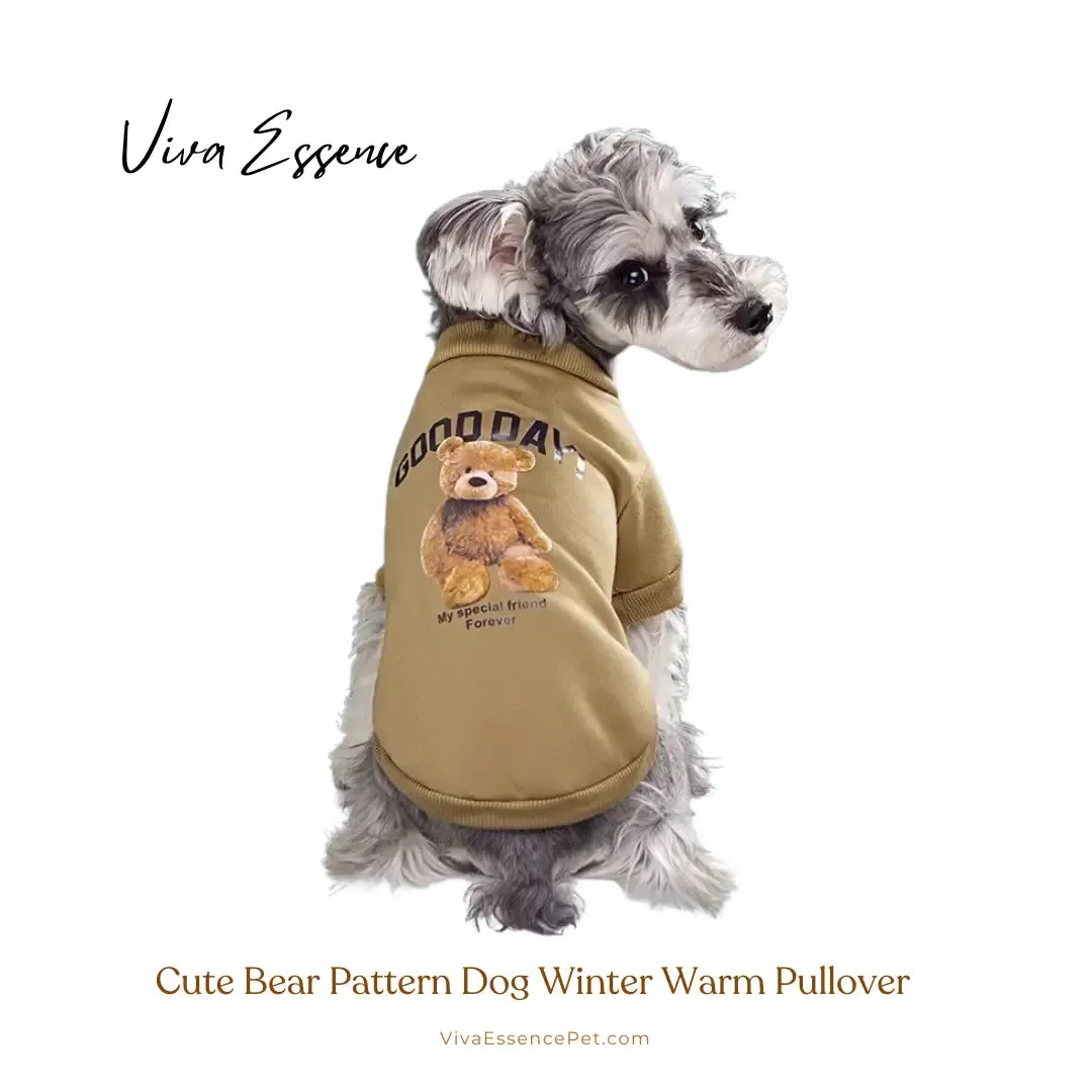 Cute Bear Pattern Dog Winter Warm Pullover
