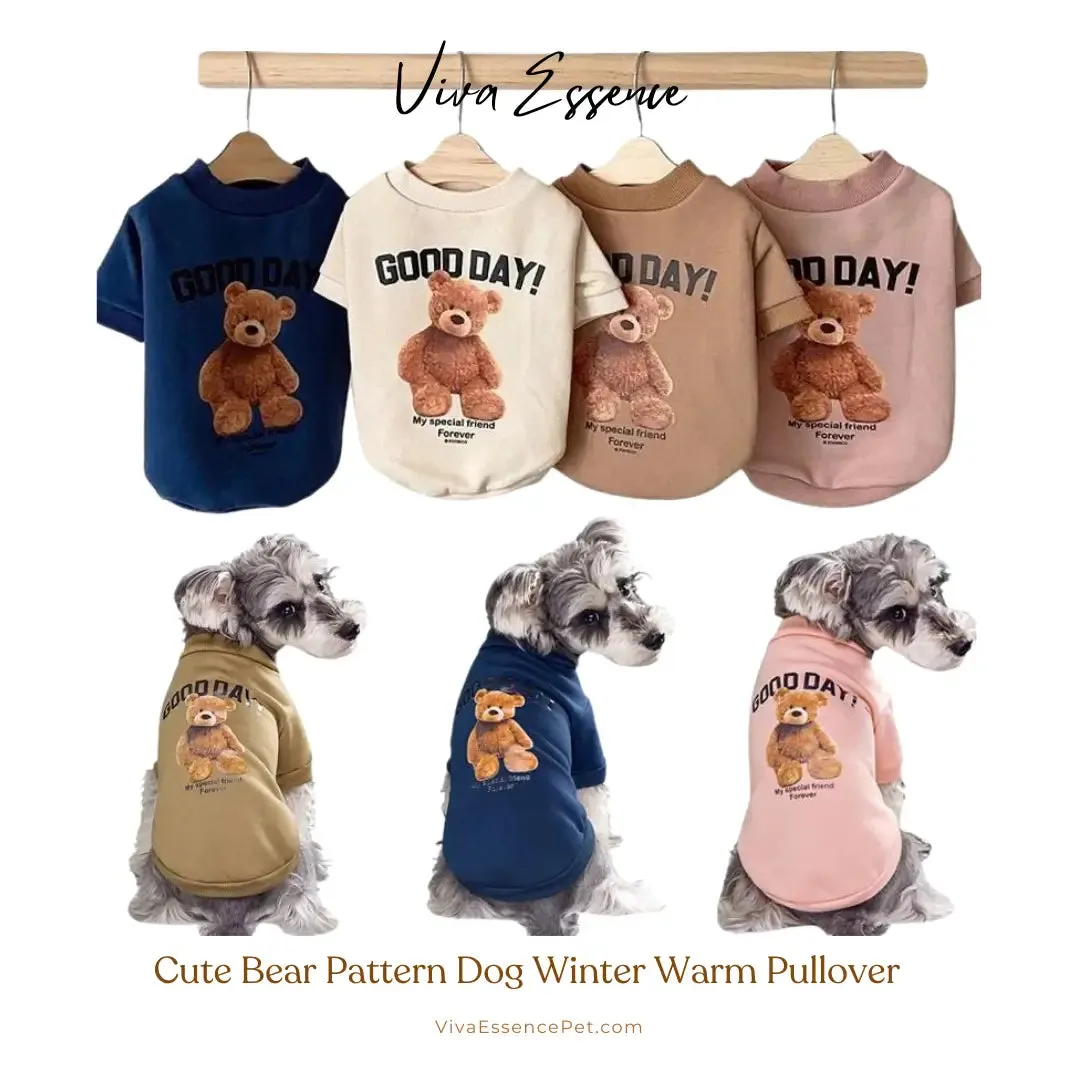 Cute Bear Pattern Dog Winter Warm Pullover