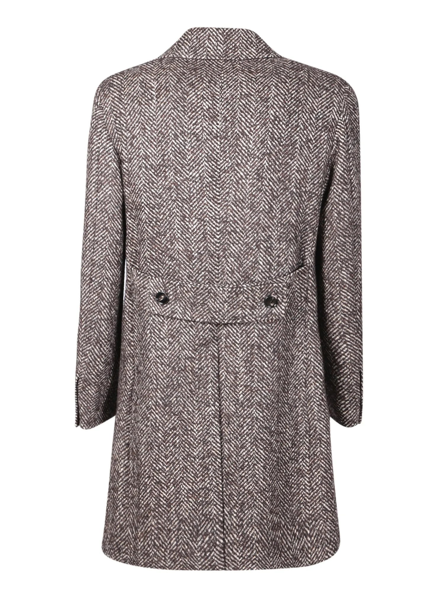 Double-breasted brown/white coat