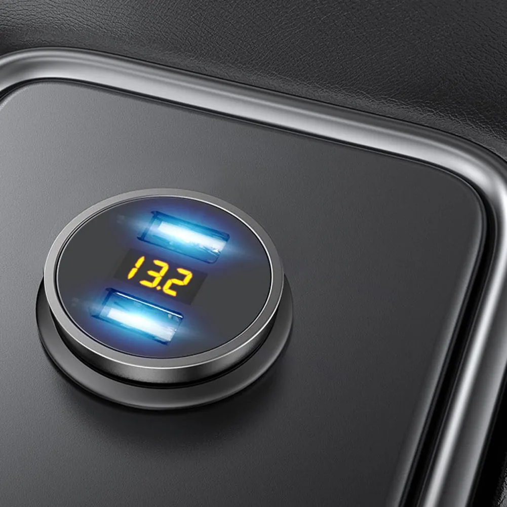 Dual Usb Car Charger Digital Display Multi-functional Constant