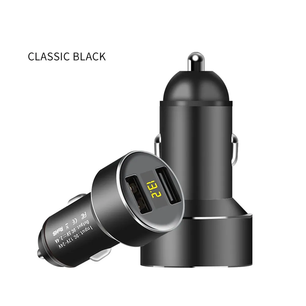 Dual Usb Car Charger Digital Display Multi-functional Constant