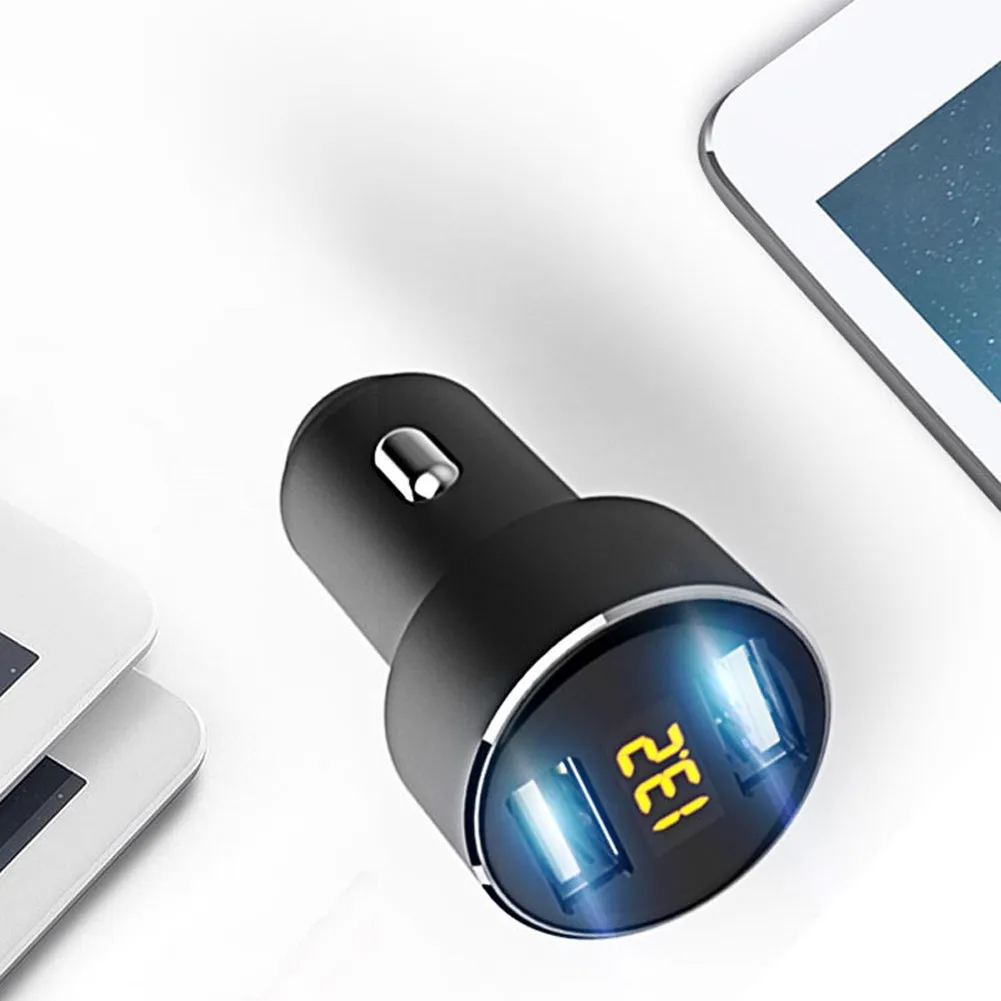 Dual Usb Car Charger Digital Display Multi-functional Constant