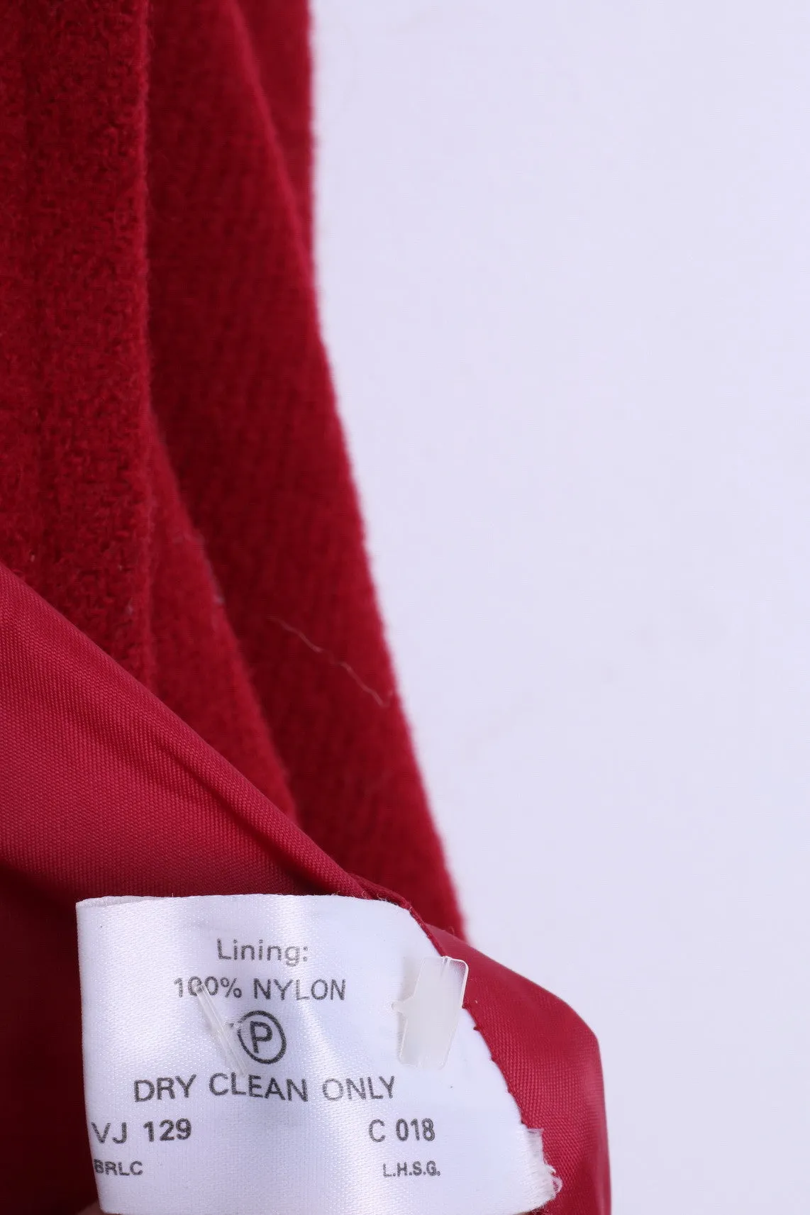 ESSENTIALS Womens 16 XL Jacket Coat Wool Double Breasted Red