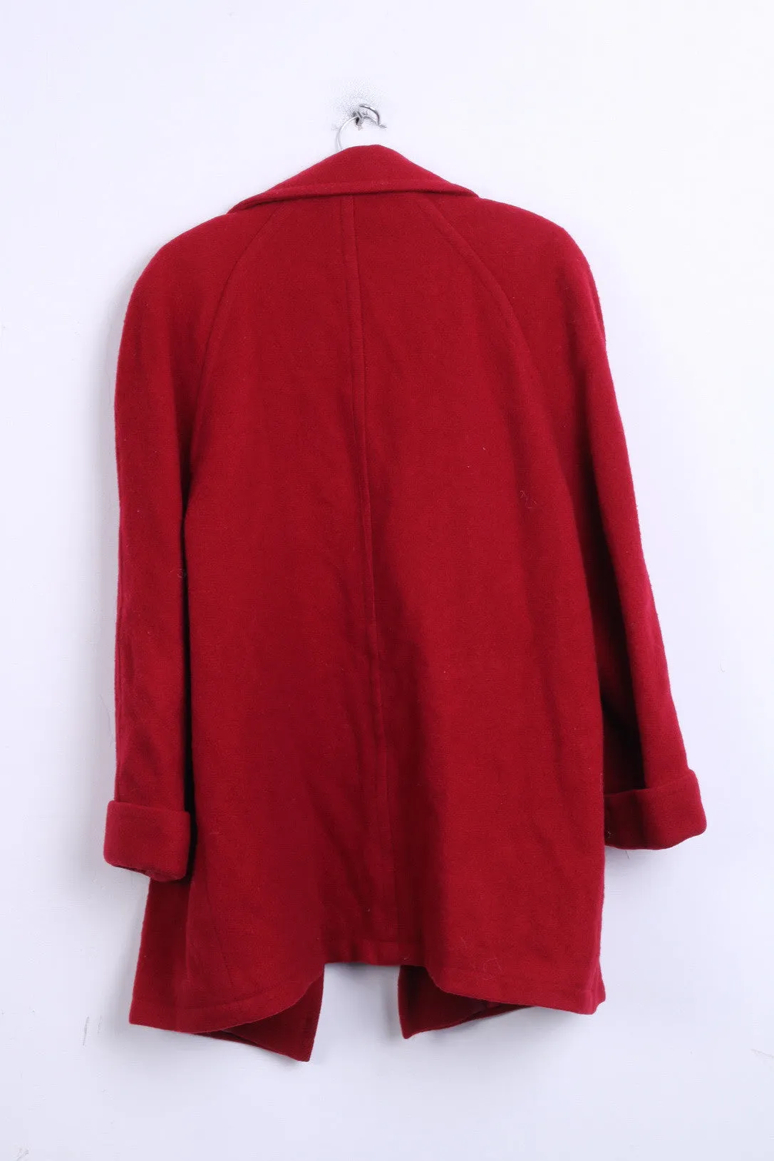 ESSENTIALS Womens 16 XL Jacket Coat Wool Double Breasted Red