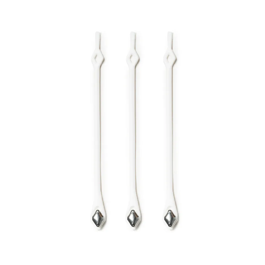 Glydez Regular No-Tie Laces - White/Silver