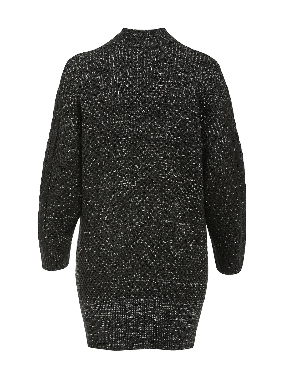 Houndstooth Fit-And-Flare Sweater Dress