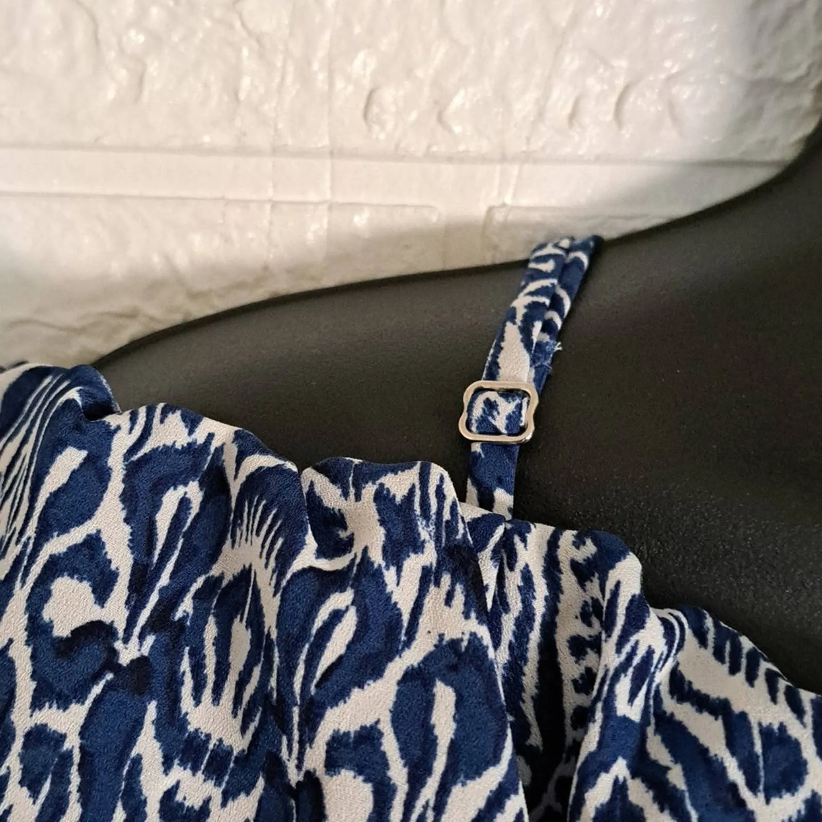 Karen Kane Riviera Bracelet Ruffle Sleeve Top Blue