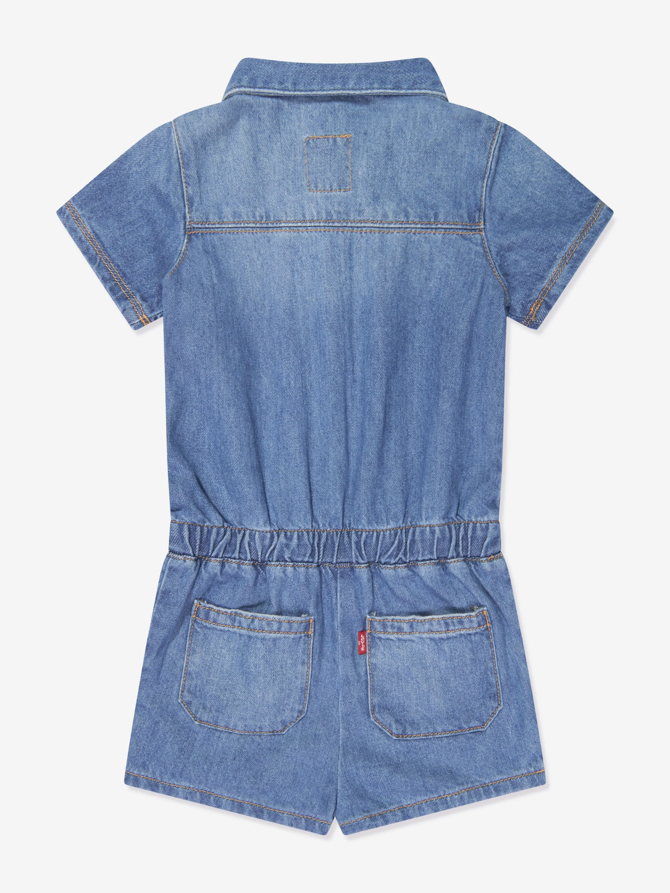 Levi's Girls Denim Romper in Blue