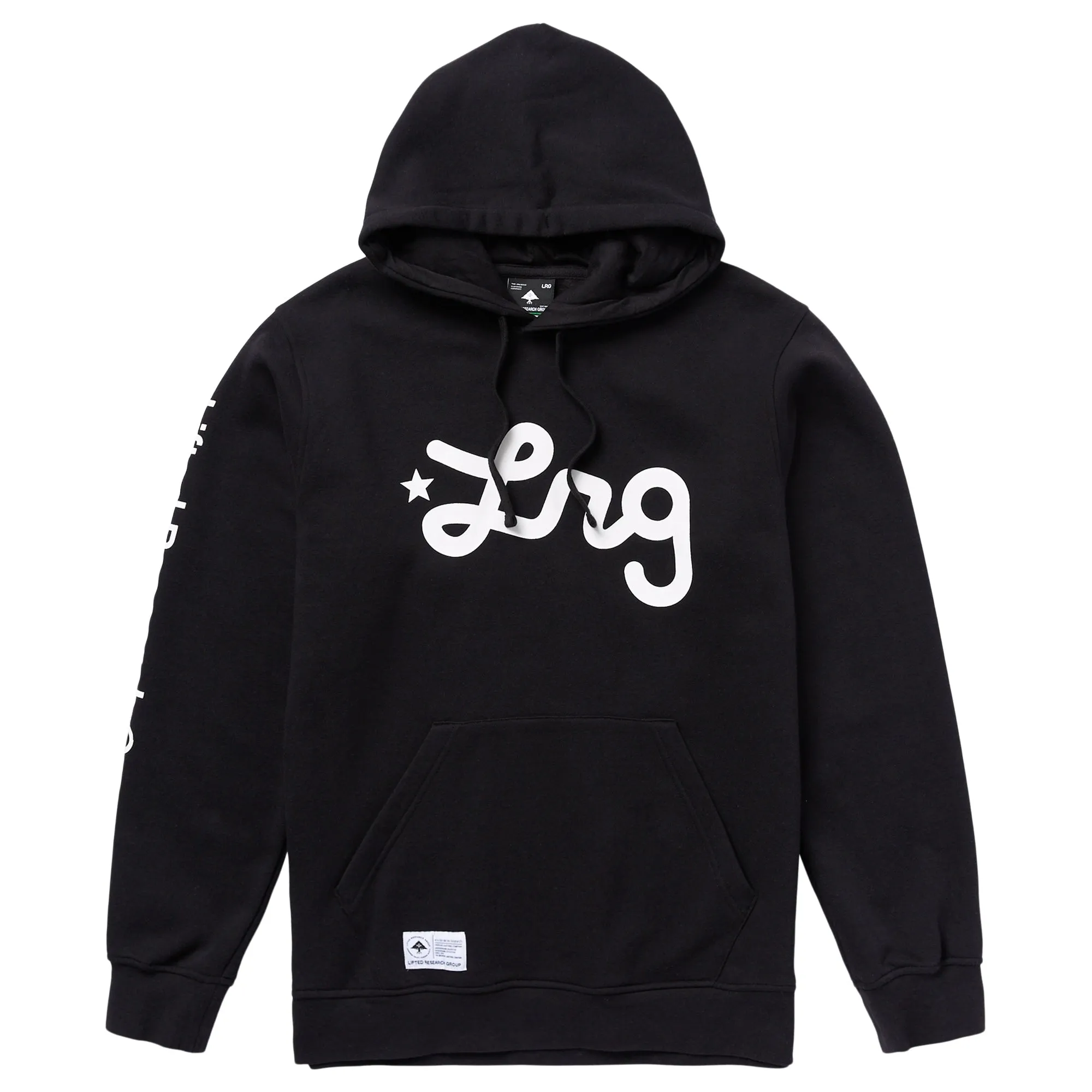 LIFTED SCRIPT PULLOVER HOODIE - BLACK