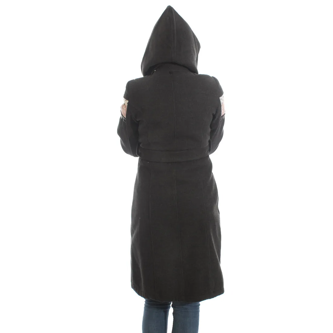 Long coat with removable hoodie/ gray -5895