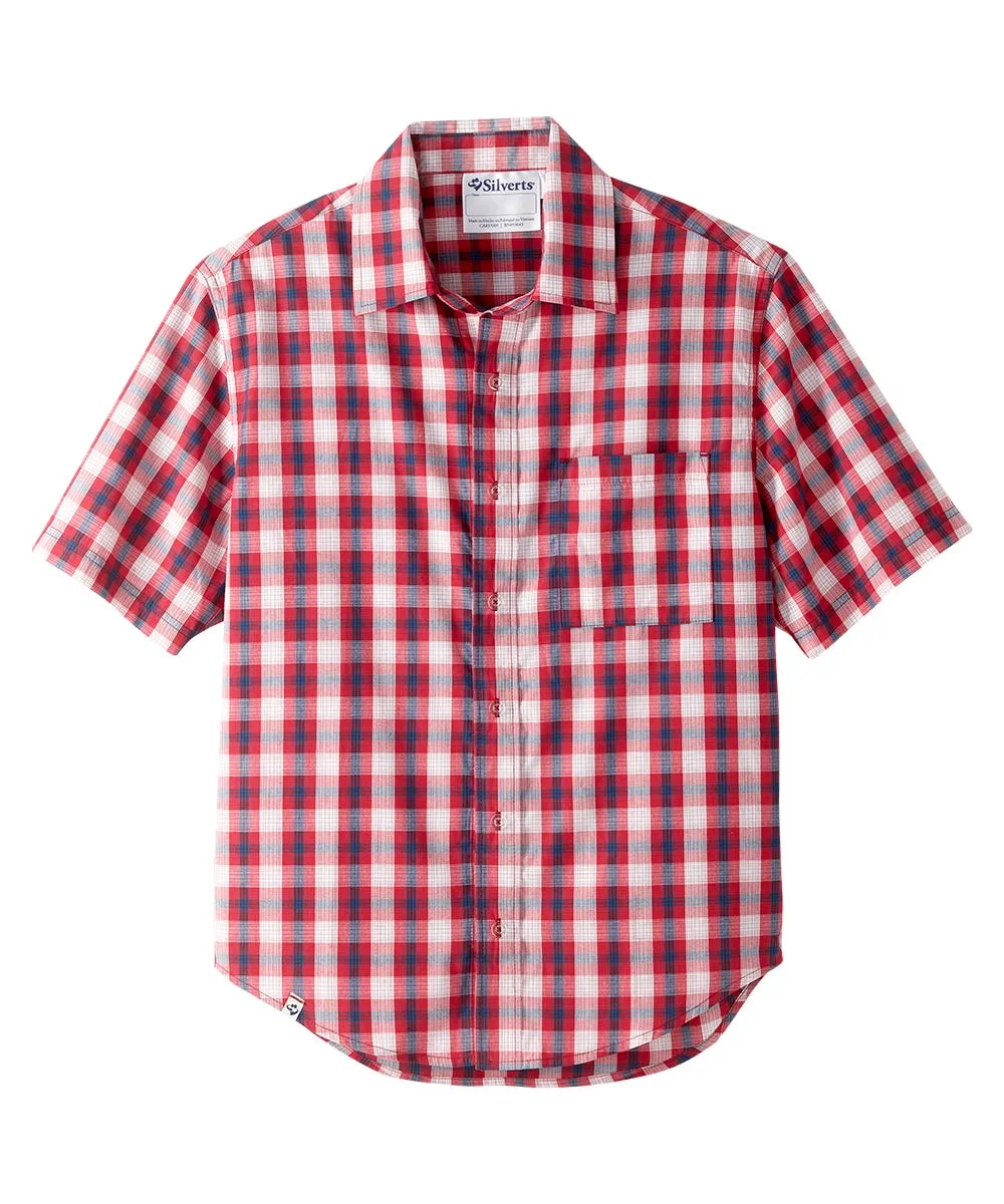 Magnetic Buttons Mens Short Sleeve Shirt
