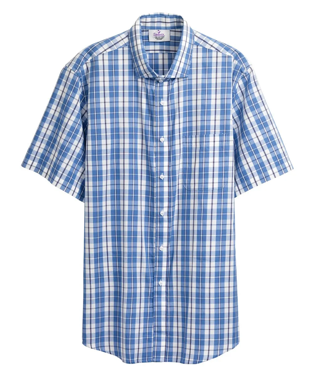 Magnetic Buttons Mens Short Sleeve Shirt