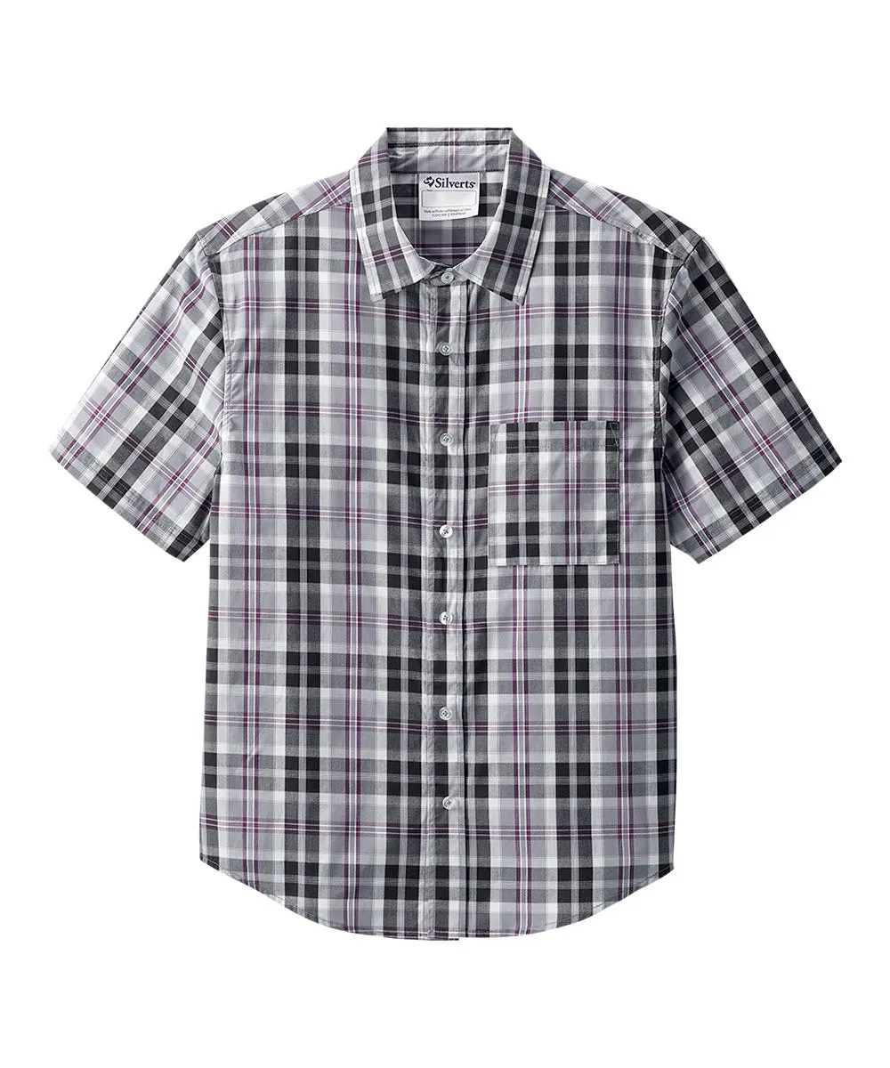 Magnetic Buttons Mens Short Sleeve Shirt