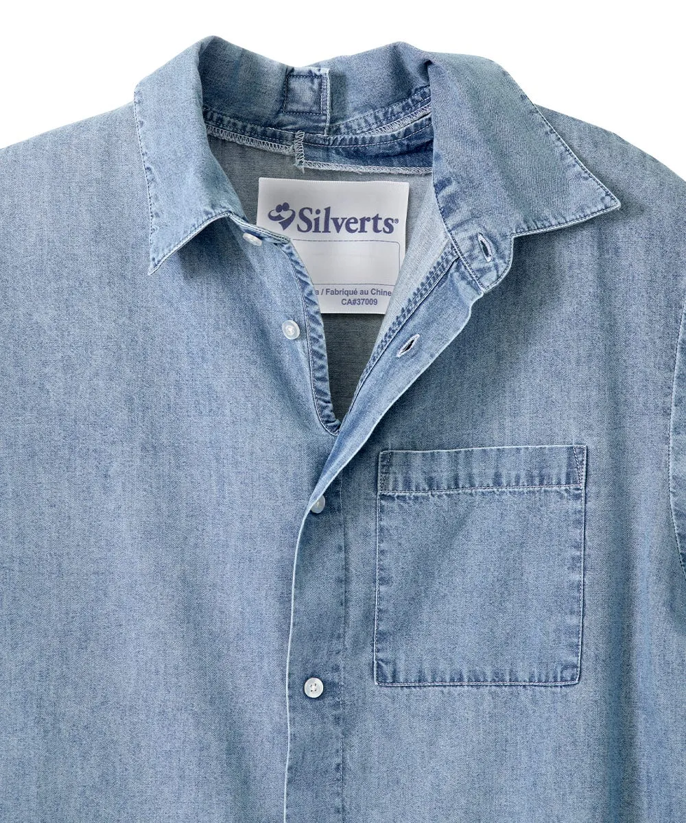Men's Adaptive Open Back Short Sleeve Dress Shirt
