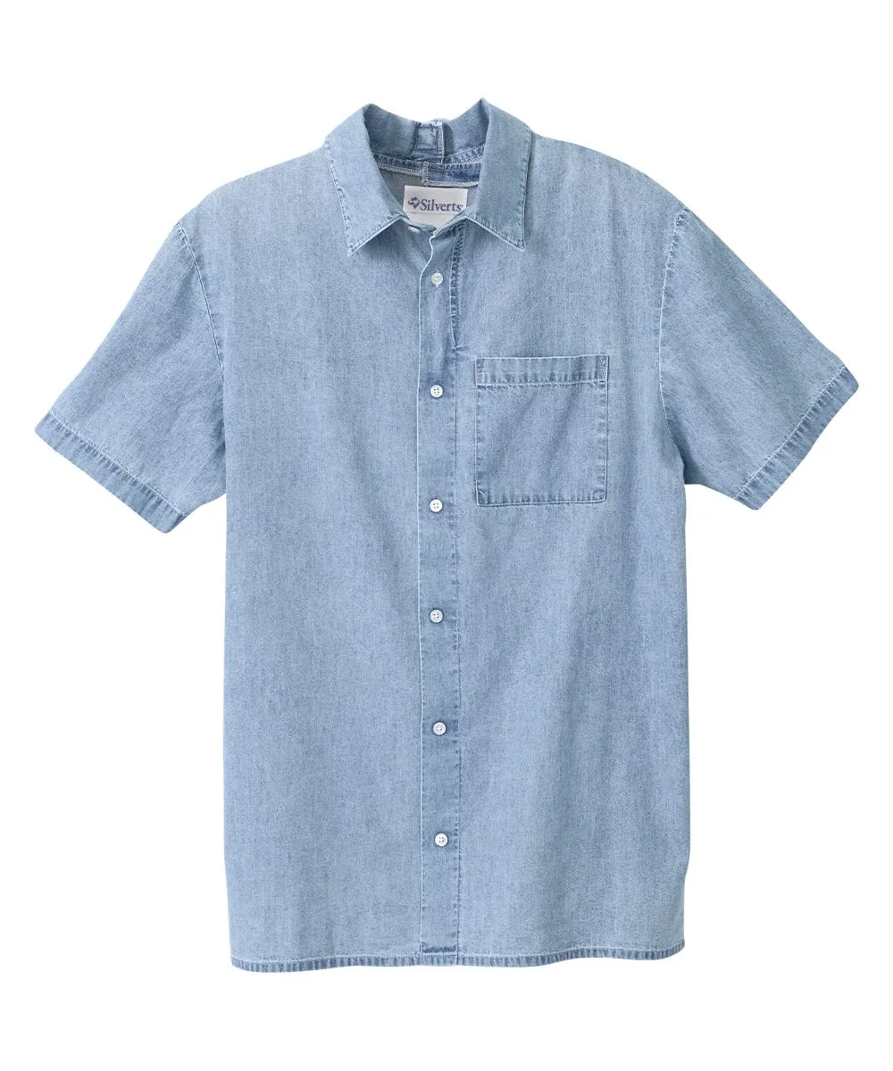 Men's Adaptive Open Back Short Sleeve Dress Shirt