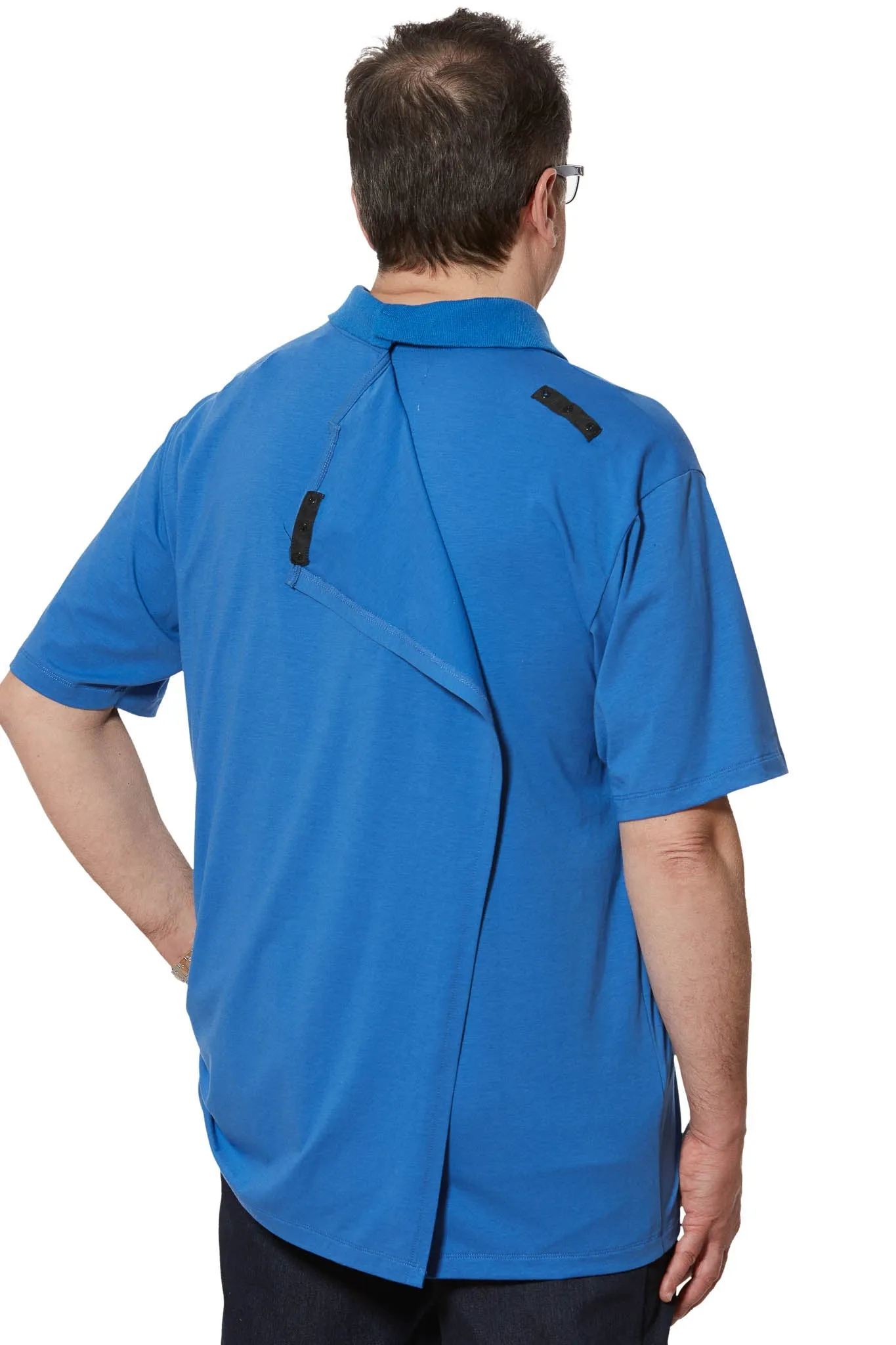 Men's Easy Snap Closure Adaptive Polo Shirt