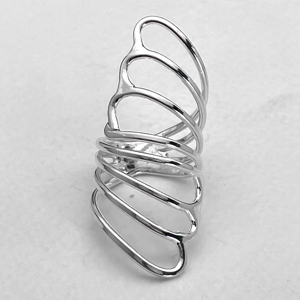 Móinéir - Butterfly Wings Adjustable Silver Ring