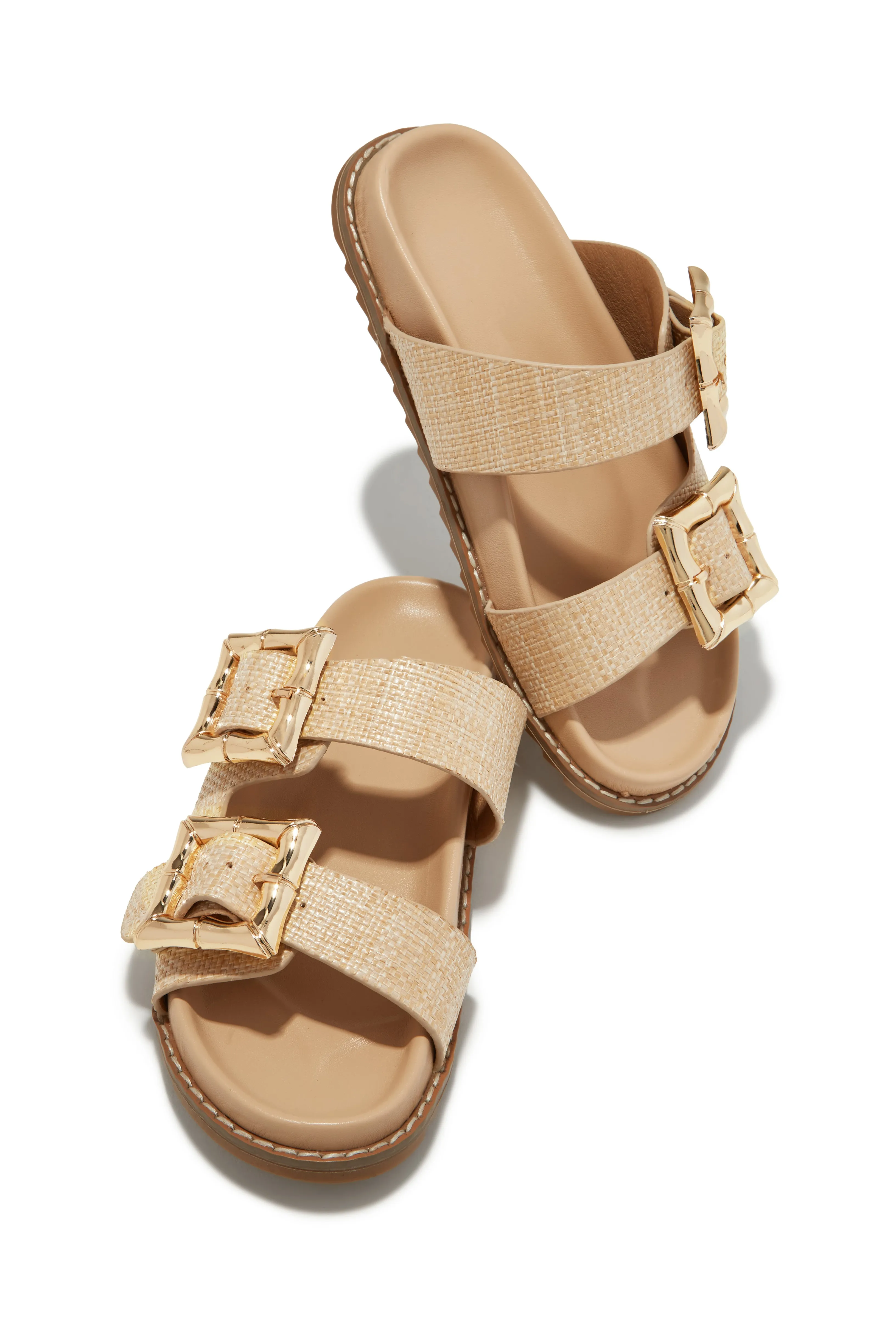 Neylana Chunky Slip On Sandals - Cork