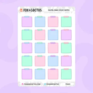 Pastel Dino Sticky Note Stickers