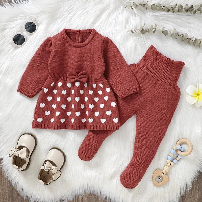 Petite Knit® Heartfelt Charm Dress & Tights Set