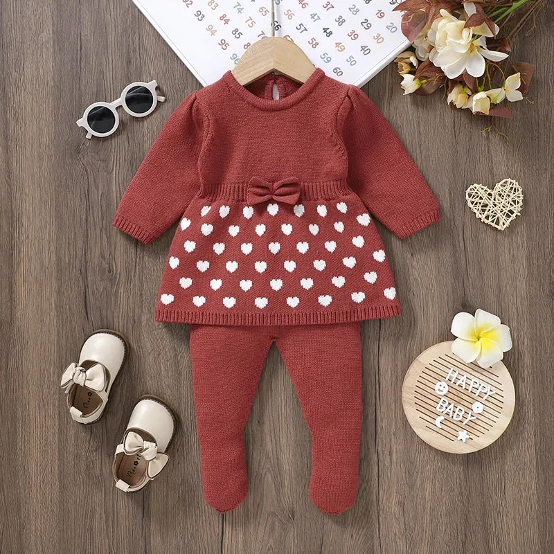 Petite Knit® Heartfelt Charm Dress & Tights Set