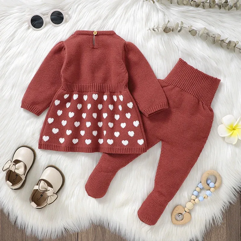 Petite Knit® Heartfelt Charm Dress & Tights Set