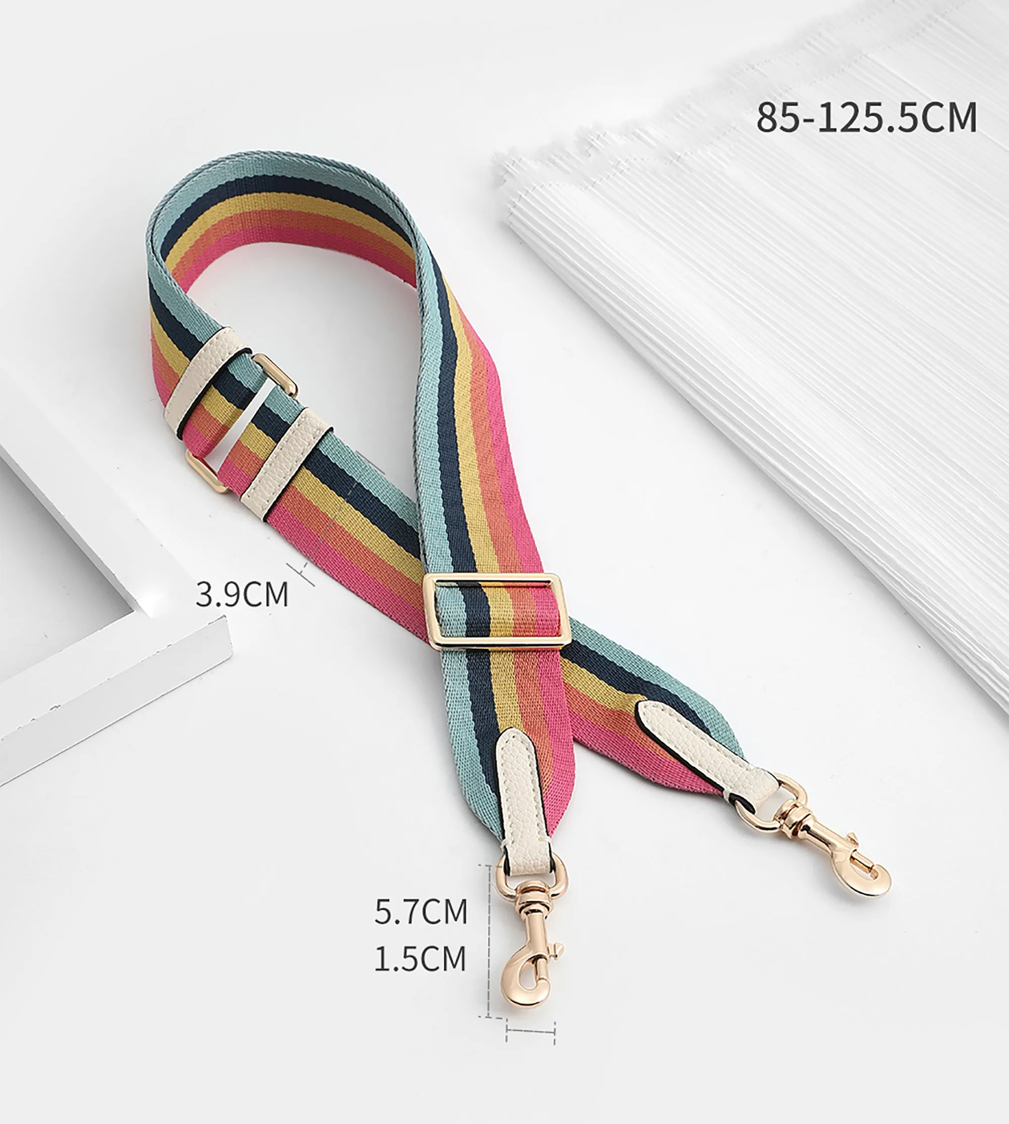 Rainbow Canvas Strap, Adjustable Replacement Crossbody Shoulder Strap,Fit in Swinger bag,Willow bag