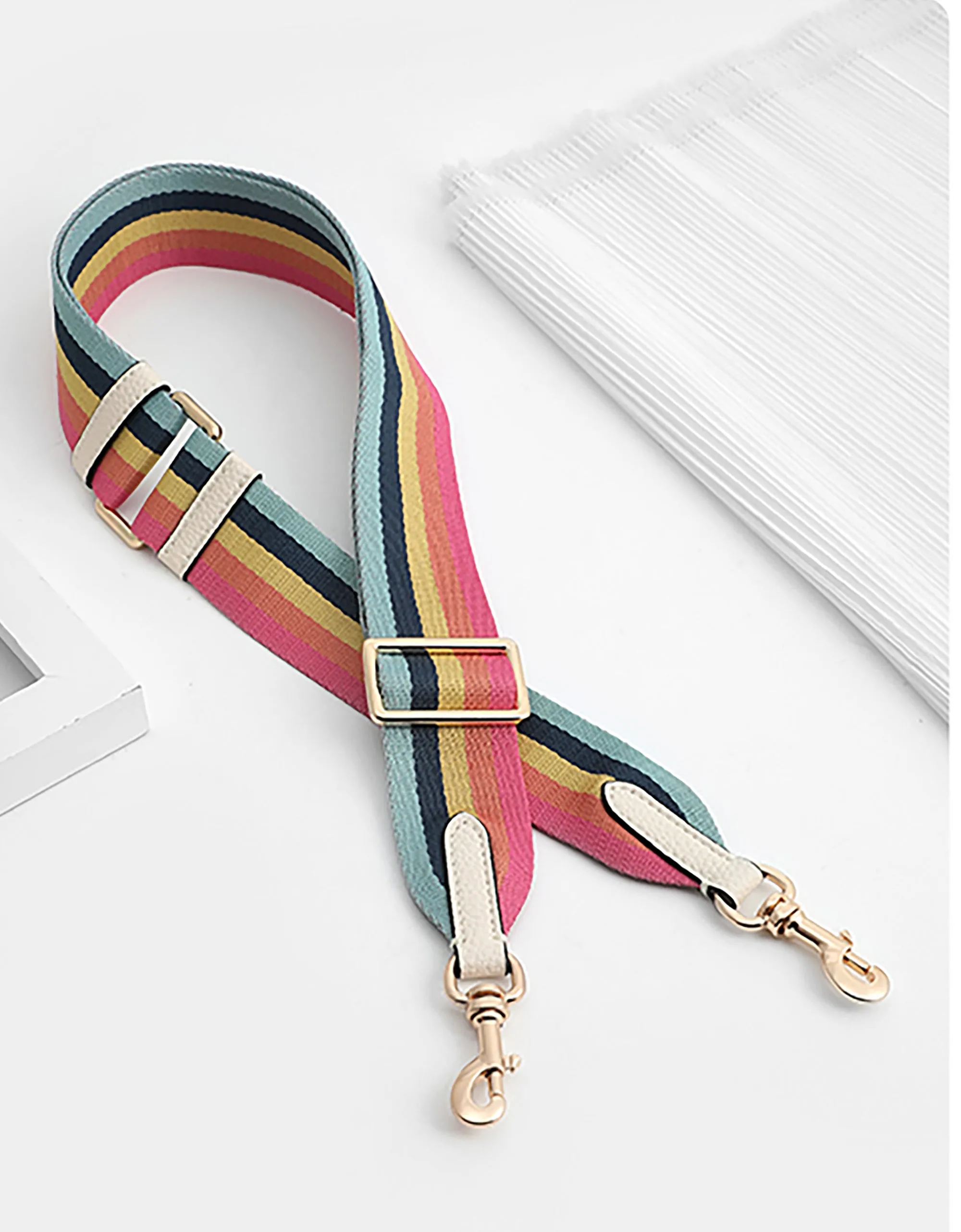 Rainbow Canvas Strap, Adjustable Replacement Crossbody Shoulder Strap,Fit in Swinger bag,Willow bag