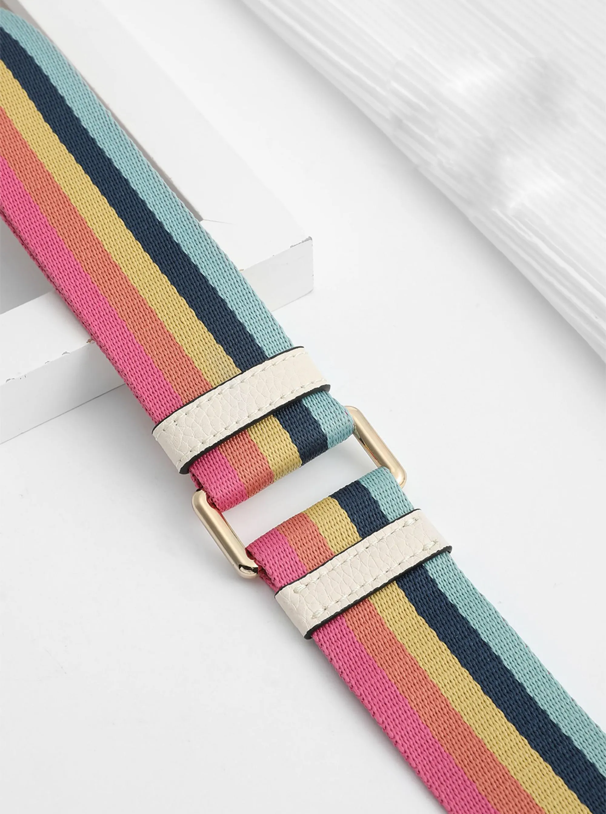 Rainbow Canvas Strap, Adjustable Replacement Crossbody Shoulder Strap,Fit in Swinger bag,Willow bag