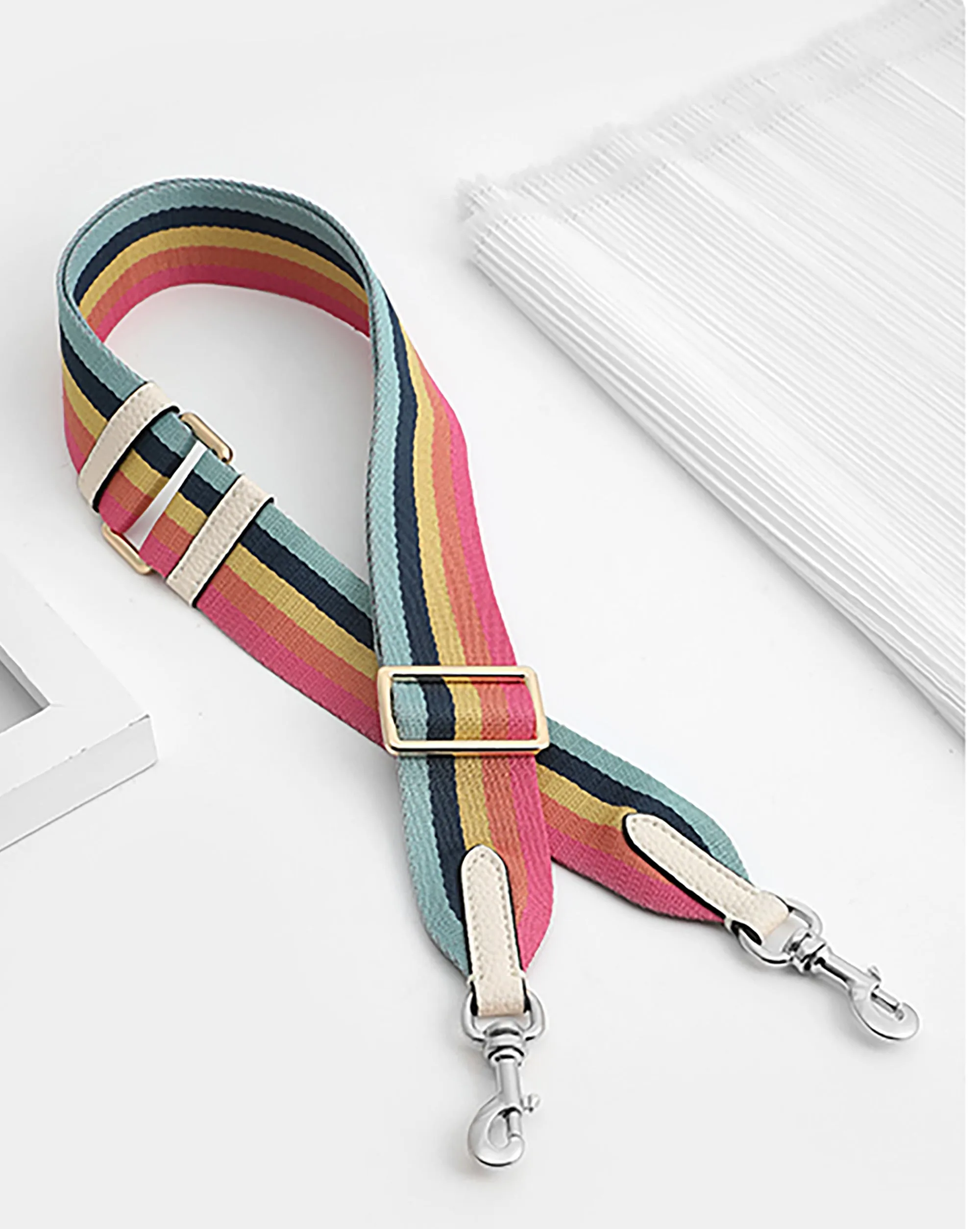 Rainbow Canvas Strap, Adjustable Replacement Crossbody Shoulder Strap,Fit in Swinger bag,Willow bag