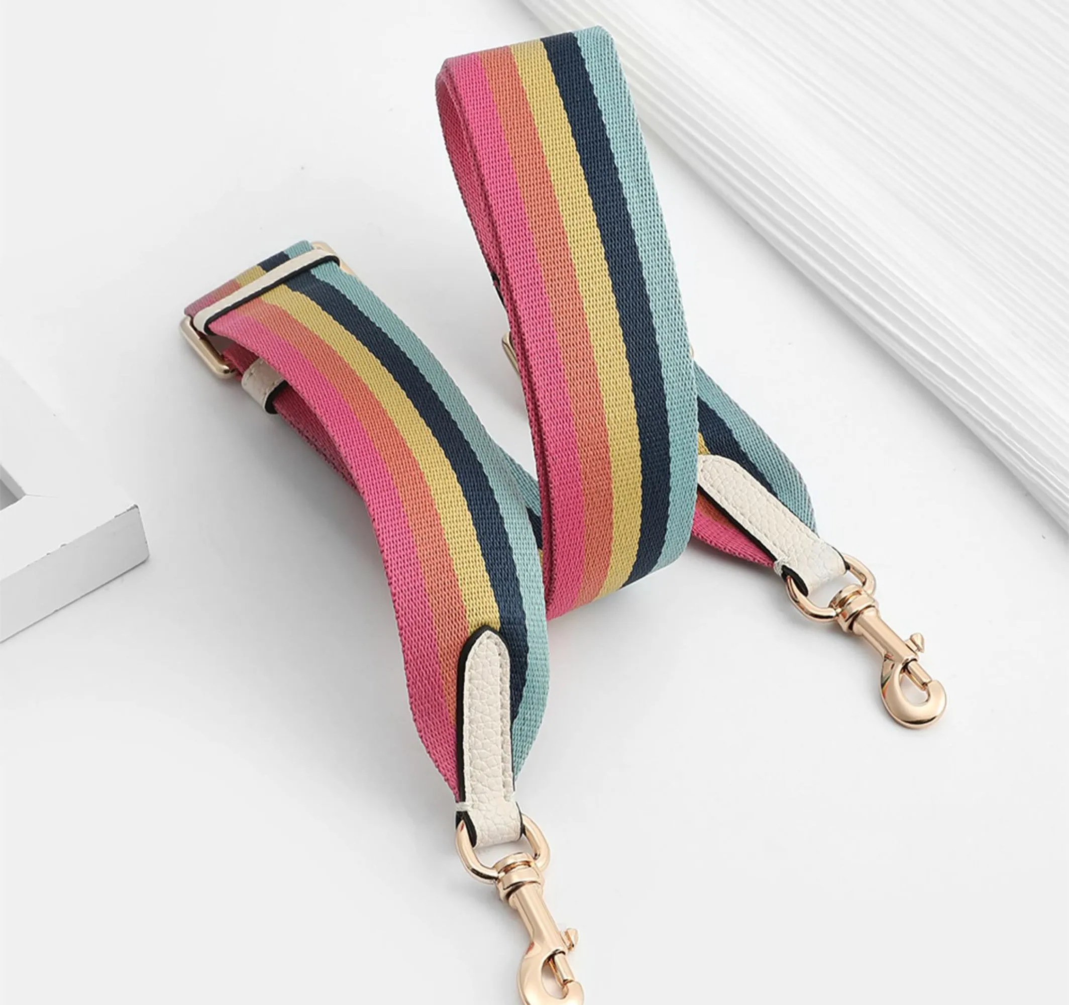 Rainbow Canvas Strap, Adjustable Replacement Crossbody Shoulder Strap,Fit in Swinger bag,Willow bag