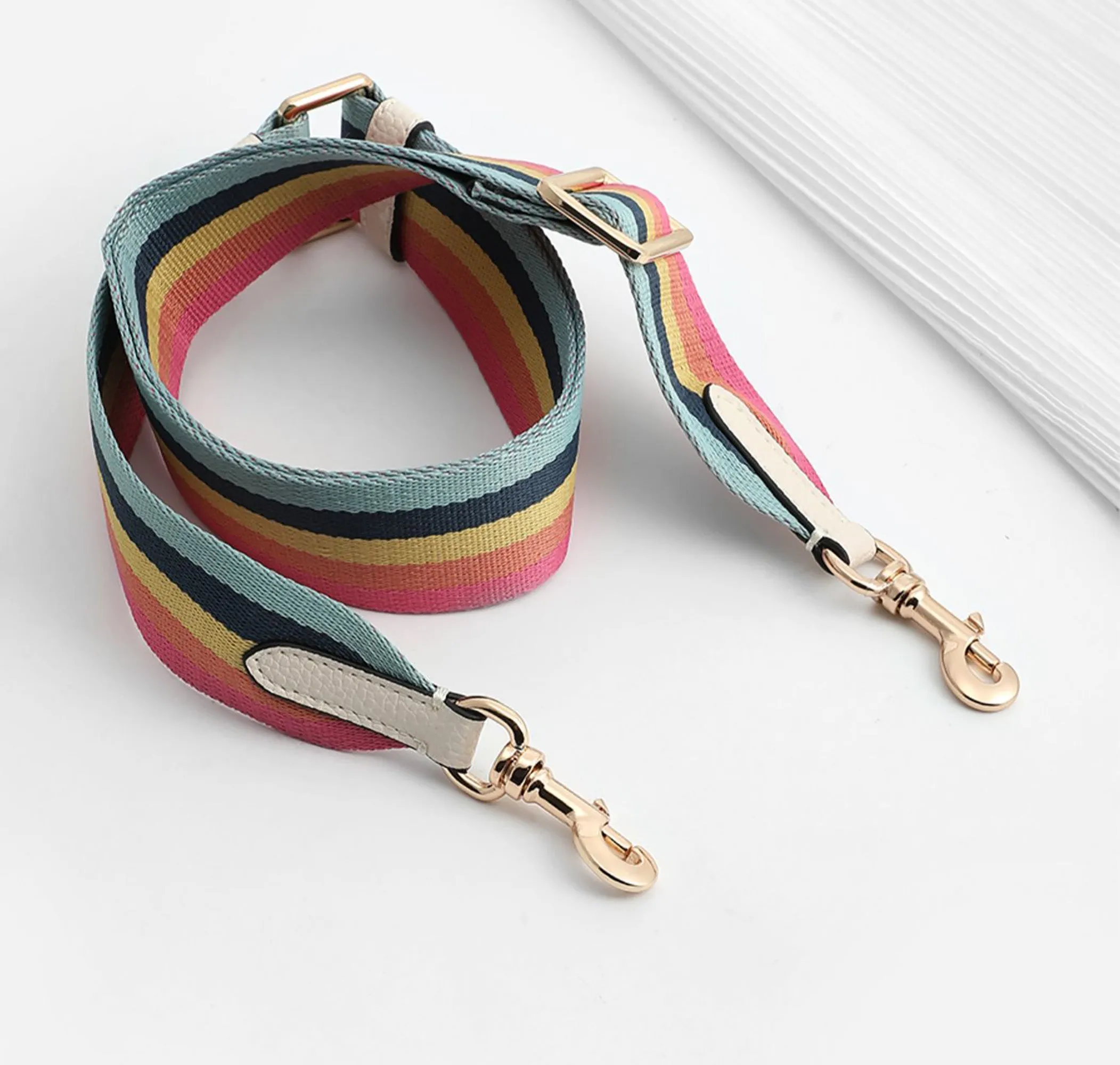 Rainbow Canvas Strap, Adjustable Replacement Crossbody Shoulder Strap,Fit in Swinger bag,Willow bag