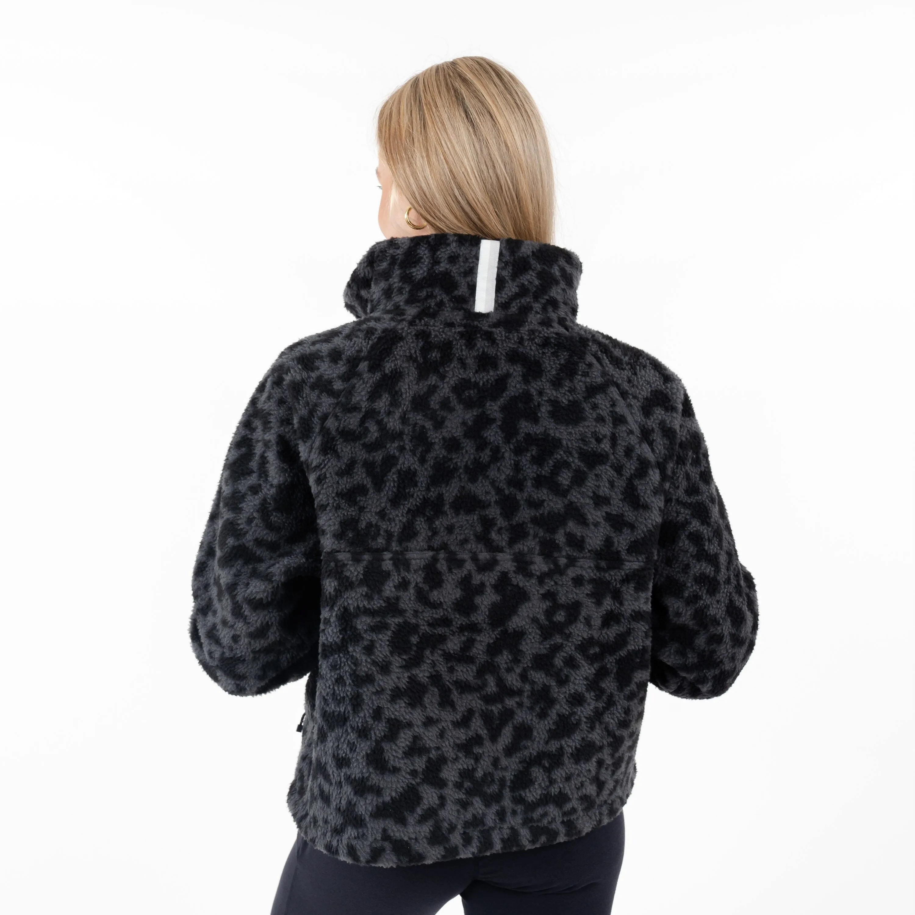 Rivanna Fleece Pullover | The Leopard Camo - Charcoal Grey/Midnight Black