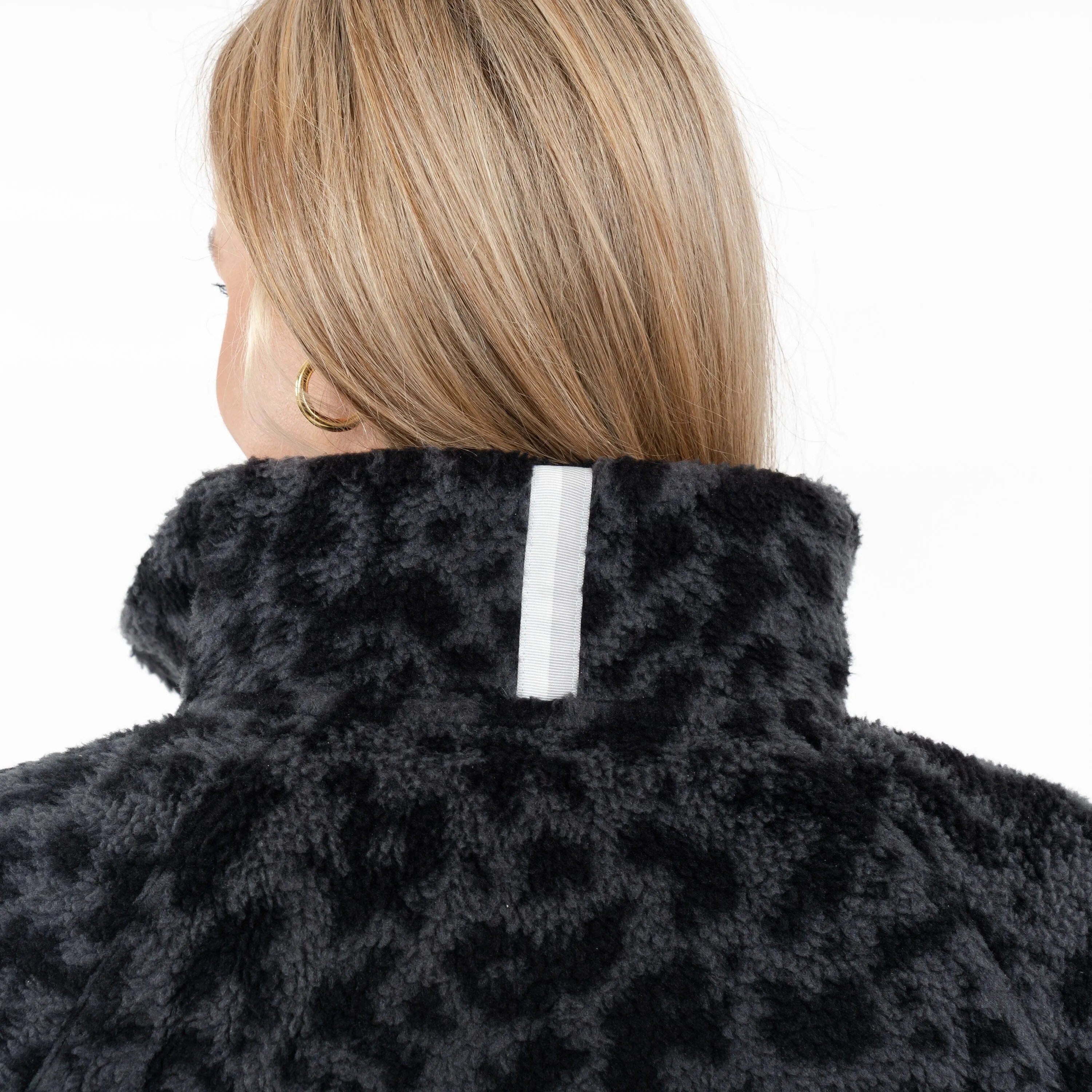 Rivanna Fleece Pullover | The Leopard Camo - Charcoal Grey/Midnight Black