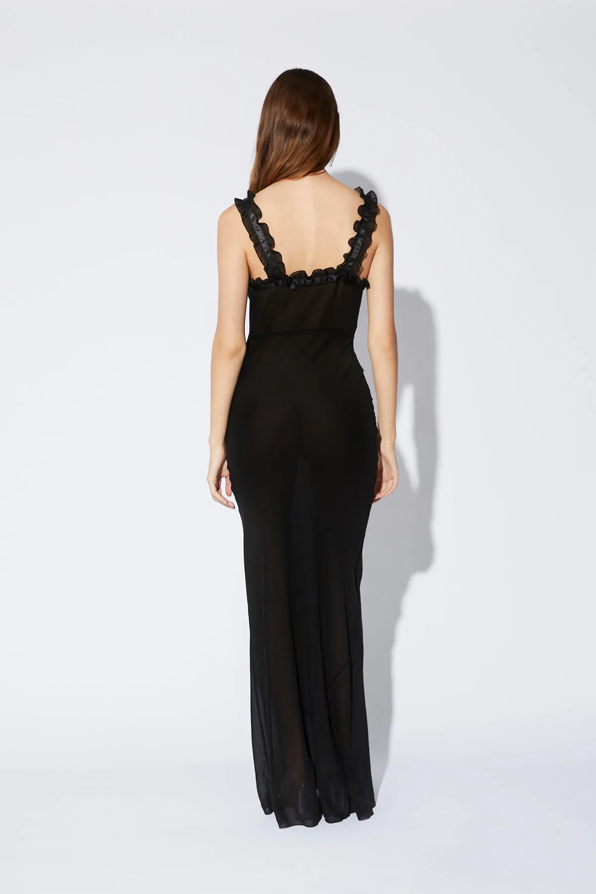 RUFFLE SLIP DRESS