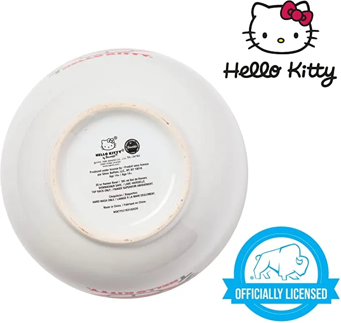 Sanrio Hello Kitty, Japanese Logo, Ramen Bowl With Chopsticks